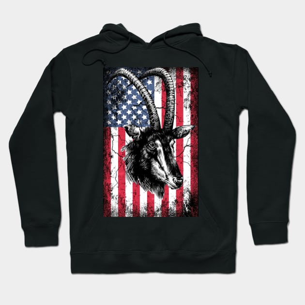 Patriotic Antelope American Flag Hoodie by Sinclairmccallsavd